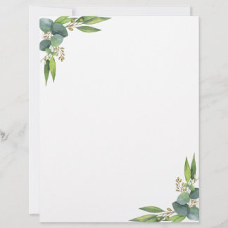 Minimaal botanisch schrijfpapier briefhoofd