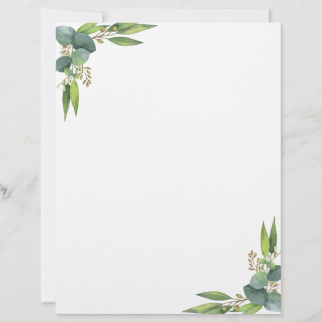 Minimaal botanisch schrijfpapier briefhoofd (Voorkant)
