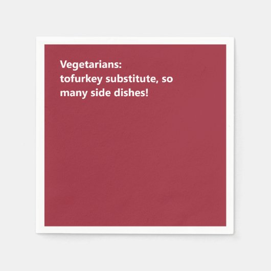 Minimaal Bourgogne Vegetarische Thanksgiving Haiku Servet (Voorkant)