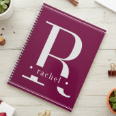 Minimaal Bourgogne & Wit Monogram Planner