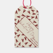 Minimaal Bourgondië & Crème Harten Valentijn Cadeaulabel (Voorkant)
