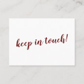 Minimaal Bourgondië op witte "we hebben verplaatst Visitekaartje (Achterkant)