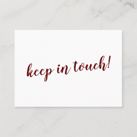 Minimaal Bourgondië op witte "we hebben verplaatst Visitekaartje (Achterkant)