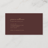 Minimaal Bourgondisch goud script Visitekaartje (Achterkant)