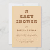 Minimaal bruin beige Western Baby shower Kaart (Voorkant)