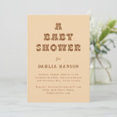 Minimaal bruin beige Western Baby shower Kaart (Staand voorkant)