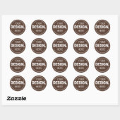 Minimaal bruin cirkelontwerp sjabloon ronde sticker (Vel)
