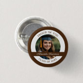 Minimaal Bruin en Wit Afstuderen Foto Button (Voorkant /achterkant)
