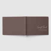Minimaal, bruin handschrift script bruiloft gastenboek (Volledig)