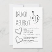 Minimaal Brunch- en Bubbelfeest Uitnodigingsscript Kaart (Voorkant)