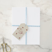 Minimaal Burgundy & Crème Harten Valentijn Cadeaulabel (Met Touw)