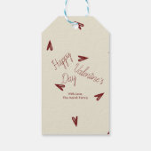 Minimaal Burgundy & Crème Harten Valentijn Cadeaulabel (Achterkant)
