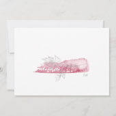 MINIMAAL BURGUNDY WATERVERF BOTANICAL WEDING SAVE THE DATE (Achterkant)