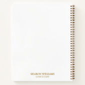 Minimaal Business Logo Wit Goud Monogram Initiaal Notitieboek (Achterkant)