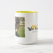 Minimaal cadeau voor aangepaste monogram-fotocolla tweekleurige koffiemok (Center)