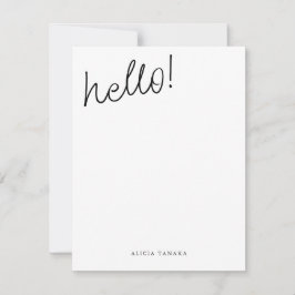 Minimaal Casual zwart-wit script Notitiekaartje