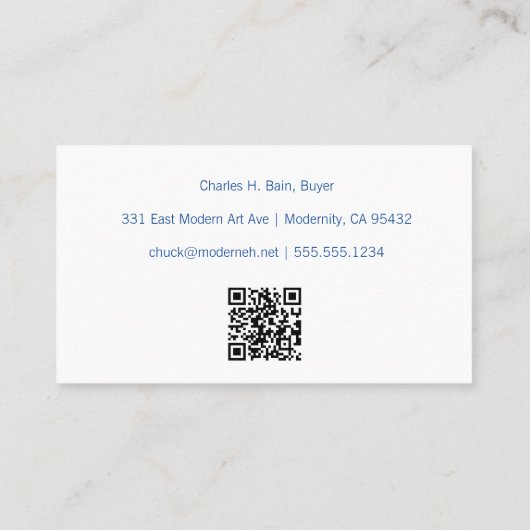 Minimaal centrum voor musea en achterste QR-code Visitekaartje (Achterkant)