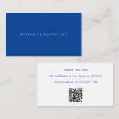 Minimaal centrum voor musea en achterste QR-code Visitekaartje (Voorkant / Achterkant)