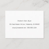 Minimaal centrum voor museum voor en achter Twee Visitekaartje (Achterkant)