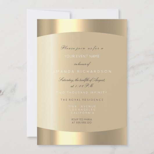 Minimaal Champaigne Goud Zwart Confetti Sepia Ivoo Kaart (Voorkant)