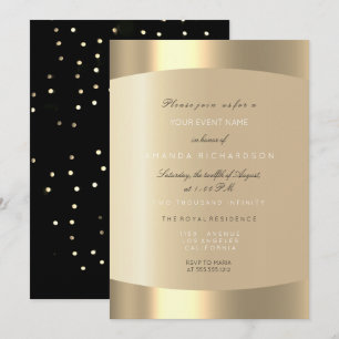 Minimaal Champaigne Goud Zwart Confetti Sepia Ivoo Kaart