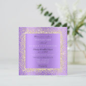 Minimaal Champaigne Goud Zwart Confetti Violet Paa Kaart (Staand voorkant)