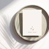 Minimaal Chic Blad Monogram Trouwwebsite QR Code Informatiekaartje