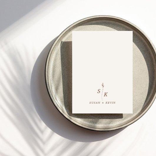 Minimaal Chic Blad Monogram Trouwwebsite QR Code Informatiekaartje