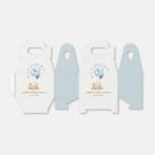 Minimaal Chic Blue Bearly Wachtballon Baby shower Bedankdoosjes (Uitgevouwen)