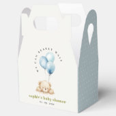 Minimaal Chic Blue Bearly Wachtballon Baby shower Bedankdoosjes (Geopend)