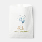 Minimaal Chic Blue Bearly Wachtballon Baby shower Bedankzakje (Voorkant)