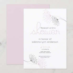 Minimaal Chic Blush Pink en Charcoal Flowers Kaart