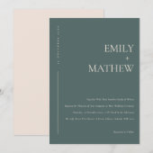 Minimaal Chic Dusky Green Blush Typography Wedding Kaart (Voorkant / Achterkant)