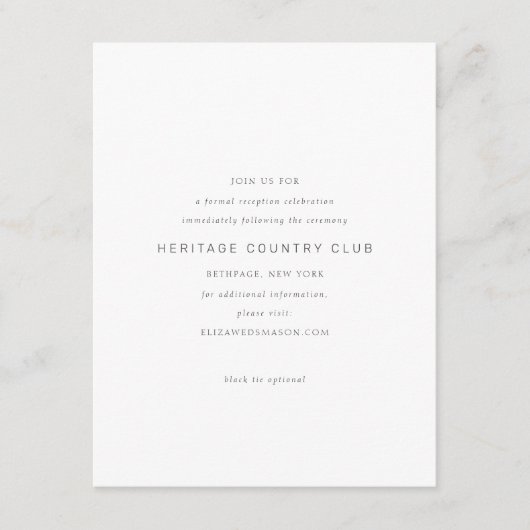 Minimaal Chic Gold Infinity-symbool Informatiekaartje (Voorkant)