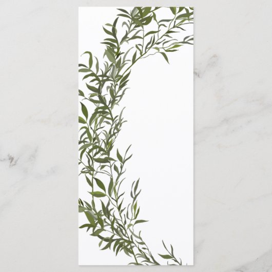 Minimaal Chic Greenery Wedding Menu (Achterkant)