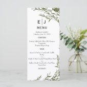 Minimaal Chic Greenery Wedding Menu (Staand voorkant)