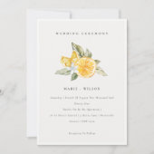 Minimaal Chic Lemon Boho Botanical Wedding Invite Bedankkaart (Voorkant)