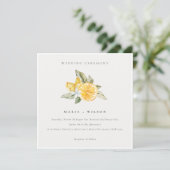 Minimaal Chic Lemon Boho Botanical Wedding Invite Bedankkaart (Staand voorkant)