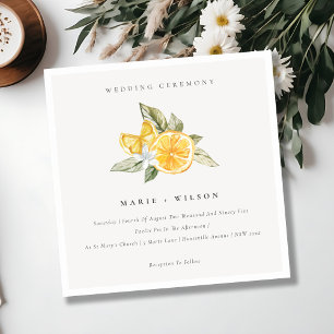 Minimaal Chic Lemon Boho Botanical Wedding Invite Bedankkaart