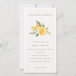 Minimaal Chic Lemon Boho Fauna Vow Renewal Invite Bedankkaart