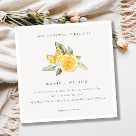 Minimaal Chic Lemon Boho Fauna Vow Renewal Invite Bedankkaart