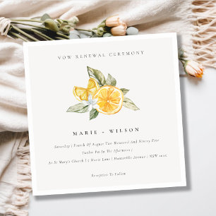 Minimaal Chic Lemon Boho Fauna Vow Renewal Invite Bedankkaart