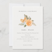 Minimaal Chic Oranje Boho Botanical Wedding Invite Bedankkaart (Voorkant)