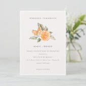 Minimaal Chic Oranje Boho Botanical Wedding Invite Bedankkaart (Staand voorkant)