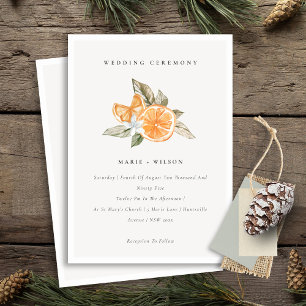 Minimaal Chic Oranje Boho Botanical Wedding Invite Bedankkaart