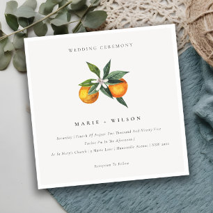 Minimaal Chic Oranje Boho Botanical Wedding Invite Bedankkaart