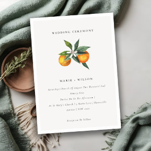 Minimaal Chic Oranje Boho Botanical Wedding Invite Bedankkaart