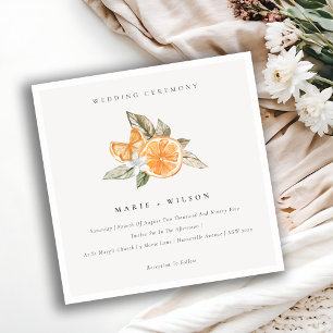 Minimaal Chic Oranje Boho Botanical Wedding Invite Bedankkaart