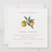 Minimaal Chic Oranje Boho Botanical Wedding Invite Bedankkaart (Voorkant)