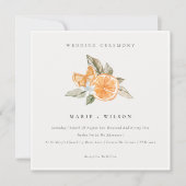 Minimaal Chic Oranje Boho Botanical Wedding Invite Bedankkaart (Voorkant)